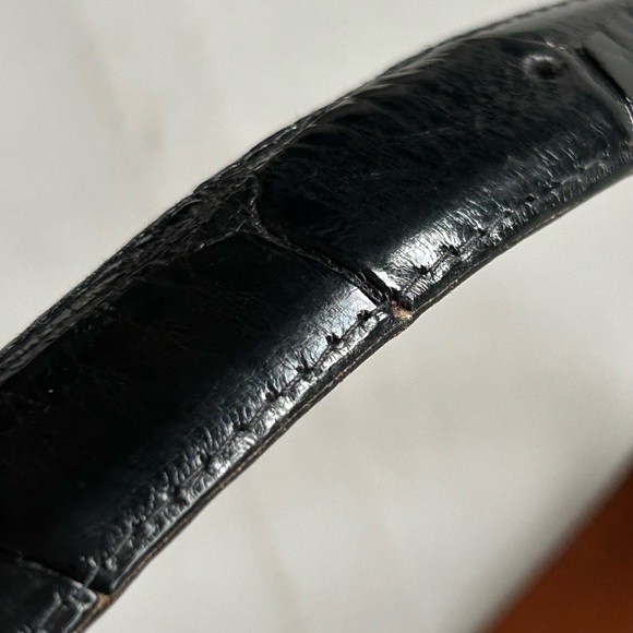 LUXURY Brooks Brothers Genuine Alligator Black Belt 42 Crocodile Exotic Made USA - Picture 11 of 12